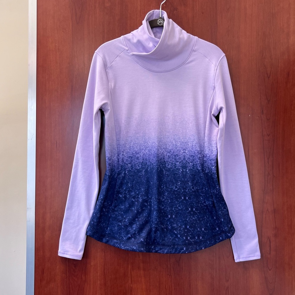 CALIA Pull Over Ombré Size Small Cross Over Mock Neck Sweater Long Sleeves Small